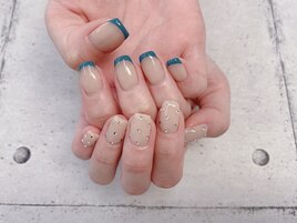 ブルーフレンチネイル