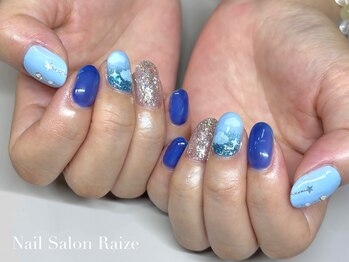 ライズ 本町店(Raize)/ブルーネイル/雲ネイル