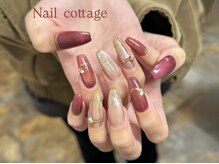 ネイルコテージ 新宿南口店(Nail cottage)/ボルドーチェック　¥9900