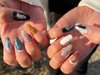 オーラネイル(Aura nail)の写真/【一番近くにあるアート】インクカラーはお任せ☆心躍るデザインに◇≪ワンカラー¥3300・2本アート¥4400≫