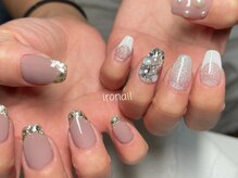 イロ ネイル(iro nail)/ガラスフレンチ&キラキラネイル