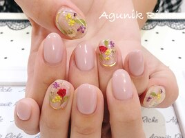 【押し花ネイル】