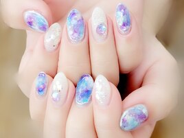シアーカラーとホロで夏ネイル★