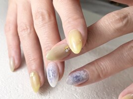 水彩花ネイル　銀座フィルイン