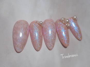 トリネブランシ ネイルアトリエ(Trinebranci._Nail Atelier)/オーロラミラー◇レース♪