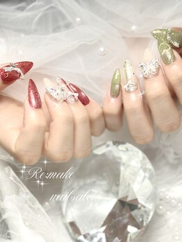 リメイク(Re:make)/クリスマスチェックネイル