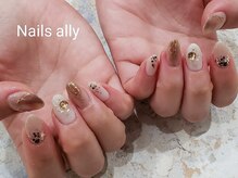 ネイルズアリー 立川店(Nails ally)/ニュアンス×ゴールド