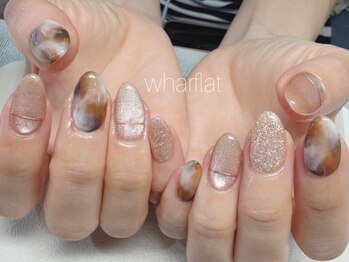 ワーフラット(wharflat)の写真/流行りのアート・繊細な手書き・持ち込みも◎wharflatのスカルプがお勧め☆人気のガラスフレンチ¥7980～