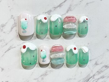 クリームソーダネイル　8800円