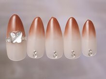 ジェミーネイル シンジュク(Jemiy nail shinjuku)/グラデ蝶ストーン¥8480