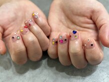 アンドネイル(+ and Nail)/持ち込み/ストーンアート/ハート
