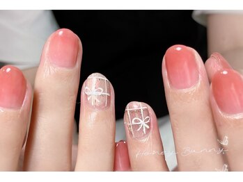 ハニーバニー(HoneyBunny)/リボンのチェックネイル