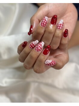 赤ガーリーデザイン