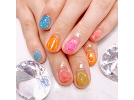 カラフル囲みネイル☆