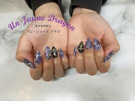 【自爪ネイル】キラキラネイル