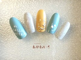 ハロウィンネイル　手描きアート