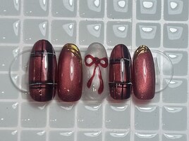 冬/チェック/リボン/クリスマス