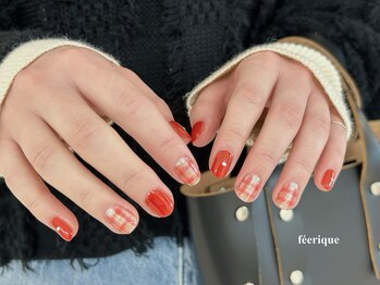 フェリークネイル(feerique nail)/春ネイル/チェックネイル/圓山