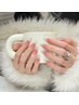 ≪ジェル≫マグネットフレンチ+チークネイル¥7500　