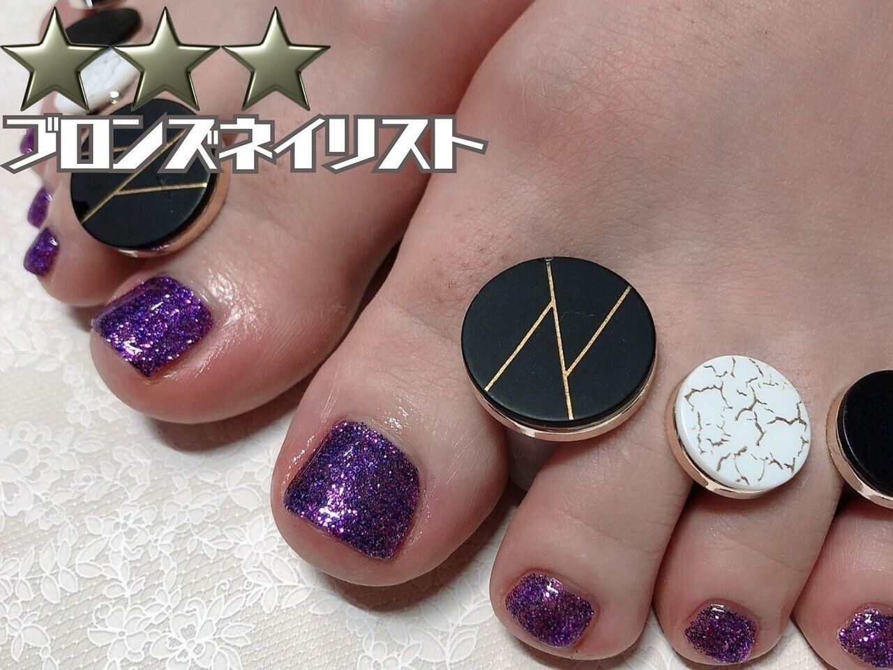 【フット@BRO】足先まで美しく＊フットワンカラー/ラメグラデーション￥3790