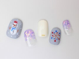 雪だるまネイル。。。