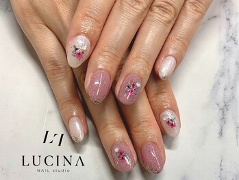 ネイルスタジオ ルキナ(LUCINA)/T-082 押し花デザイン