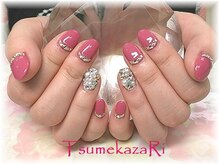 ツメカザリ(TsumekazaRi)/大人ピンク★スワロ敷詰め