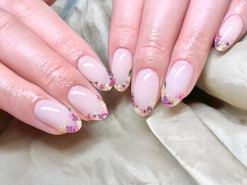 フィールネイル 天神橋店(feel nail)/フラワー/ピンク/フレンチ