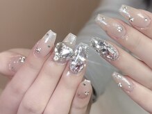 ダークハニー 原宿店(Dark Honey)/ストーンラメベージュ埋め尽くし