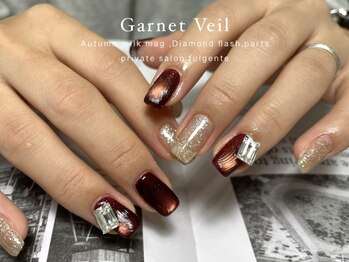 マグネット×ガラスパーツ