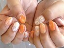 オレンジ花ネイル担当羽鳥