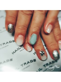 ネイルトレード 西荻窪店(NAIL TRADE)/宝石ネイル+Vカットストーン