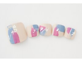 【フットネイル】塗りかけアート