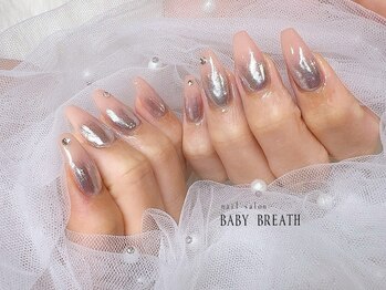 nail salon BABY BREATH【ネイルサロン　ベイビーブレス】/持込デザイン☆ミラーグラデ