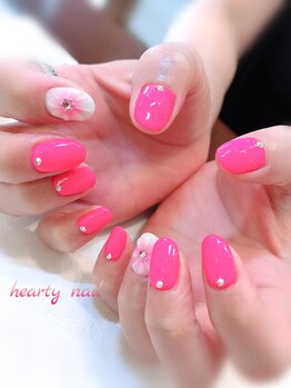 ハーティーネイル hearty nail 溝の口店/ネオンピンクネイル
