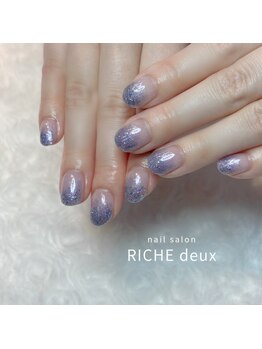 リッシュ ドゥ(RICHE deux)/奥行きブルーラメグラデーション