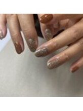 ネイルサロン エーナイン 札幌月寒店/秋のブラウンネイル＊