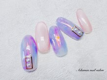 アダマス(Adamas)/フィルム埋め込み梅雨ネイル