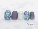 紫陽花風ハンドネイル