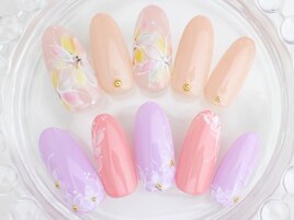 春夏フラワーネイル　卒業　入学