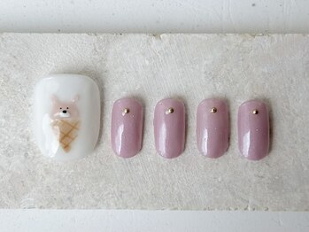 カラ ネイル 中津店(calla nail)/ソフトクリーム×うさぎ