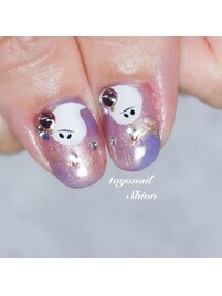 ハロウィンおばけネイル