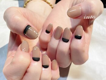 ネイルサロン イントゥ(into_)/ラメフレンチ　細フレンチ