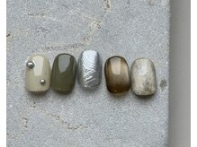 ガレリアエレガンテ KHビル店(GALLARIA Elegante)/シンプルカーキぷっくりアート