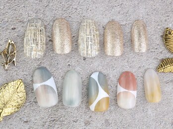 ネイルサロンアンドスクール ミュー(Nail Salon & school mieux)/ツイード＆マーブルデザイン