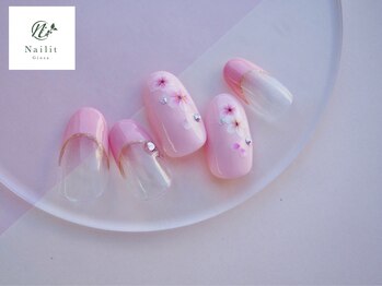 ネイリット 銀座(Nailit)/Wピンク桜ネイル¥9500【¥10450】