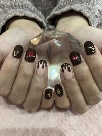 バレンタインネイル