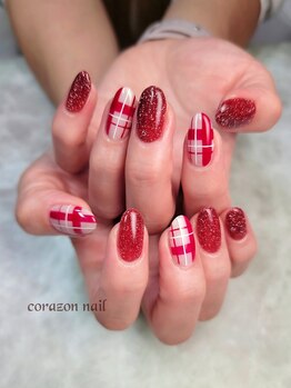 コラソンネイル(corazon nail)/HAND90分コース☆チェック柄