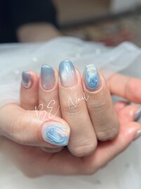 マーブルxマグネットネイル