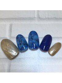 ハンド　アート4本　ターコイズ